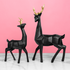 Deer Duo Tabletop Decorative Showpiece - Black